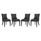 Modway - Marquis Imitation cuir Chaise à manger Ensemble de 4 - Noir-Fauteuil d’appoint moderne élégant