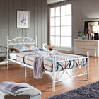 Modway - Cottage Lit simple, Blanc-Conception tubulaire robuste