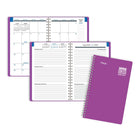 Mead - Agenda Upper Class scolaire hebdomadaire/mensuel pour étudiants 2026-2027 - 8 ½ po x 6 po - couverture violette - bilingue-Bilingue (anglais et français)