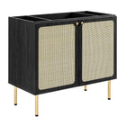 Modway - Chaucer 36" Armoire de toilette de salle de bain (lavabo non inclus) - Noir-MDF et panneau de particules