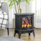 HOMCOM - Foyer électrique portatif 18 po avec protection contre la surchauffe, noir-750W ou 1500W, deux modes de chauffage réglables  