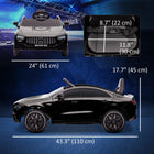 Qaba - Mercedes-Benz AMG CLA 45 voiture électrique sous licence 12V à chevaucher - noir-Roues arrière avec suspension, vitesses réglables entre 1,9-3,1 mi/h (3-5 km/h) 