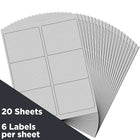 Jam Paper Étiquettes postales, 3 1/3 x 4 po, argent métallique, 120/paquet (336731903)-10 étiquettes par feuille