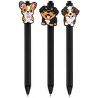 Merangue - Stylos rétractables Dog Topper - Lot de 3-Stylos fantaisie avec embouts en forme de chien