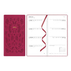 Letts of London - 2027 Agenda hebdomadaire mince Woodland - 5-7/8" x 3-1/8"- Rose - Mutlilingue-12 mois: janvier 2027 - décembre 2027