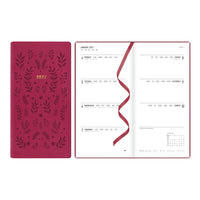 Letts of London - 2027 Agenda hebdomadaire mince Woodland - 5-7/8" x 3-1/8"- Rose - Mutlilingue-12 mois: janvier 2027 - décembre 2027
