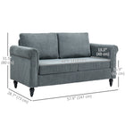 HOMCOM - Canapé loveseat avec accoudoirs courbés - gris-La housse du coussin dorsal est amovible et lavable pour plus de praticité 