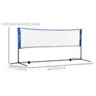 Soozier – Filet de badminton portatif – 10 pi – Bleu-Installation rapide avec des manches latéraux évidents 

