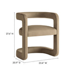 Modway - Winslow Tonneau Performance Velvet Chaise à manger - Taupe-Conception du dos ouvert