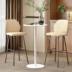 HOMCOM - Table de bar ronde pour 2, assemblage facile pour bar à domicile, cocktail, bistrot - blanc-Finition à revêtement en poudre, adaptée à une utilisation intérieure et extérieure 