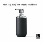 Umbra JUNIP - Pompe à savon liquide et gel hydroalcoolique 295ml, Chrome Noir-Couleur du distributeur de savon/desinfectant : chrome/noir