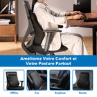 Mount-It! - Coussin de dossier complet Ergo Collection - Noir-Deux sangles élastiques réglables assurent un ajustement parfait et confortable sur la plupart des chaises
