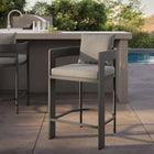 Modway - Tahoe Terrasse extérieure Aluminium pour patio Tabouret de comptoir - 36,5 po - Gris-Siège à lattes