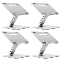 ShoppingAll - Support ergonomique réglable pour ordinateur portable - Argent - Paquet de 4-Le support pour ordinateur portable est fabriqué en alliage d'aluminium de qualité supérieure de 3 mm d'épaisseur, il pèse 1,6 kg / 3,5lbs.