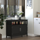 HOMCOM - Buffet de cuisine 39,4 po L - noir-Un placard, une étagère ouverte et un large plateau pour le rangement et l’organisation 