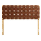 Modway - Sparta Tissage Cuir végane Tête de lit Queen, Brun naturel-Design debout