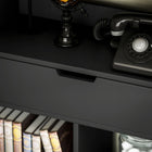 HOMCOM - Bibliothèque haute avec tiroir - noir-Dimensions intérieures du tiroir : 20,5 po l x 7,5 po p x 3,3 po H (52 x 19 x 8,5 cm) 