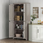 HOMCOM - Garde-manger de cuisine autoportant 72 po et buffet - gris-Quatre portes magnétiques sont faciles à ouvrir et à fermer 