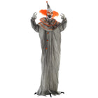 HOMCOM - Clown d'Halloween animatronique avec des yeux lumineux-Design de clown classique orange avec un bras pliable 
