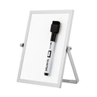 Quartet - Miroir de bureau double face et tableau effaçable à sec - 5 po x 7 po - cadre argent-Conception 2 en un :  miroir d’un côté, tableau effaçable à sec de l’autre 