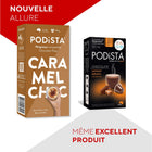 PODiSTA - Chocolat caramel - Compatibles Nespresso originales - paquet de 60-Vous pouvez préparer du chocolat à la caramel FROID, Il suffit de l'extraire sur de la glace et d'ajouter du lait froid, pour une délicieuse alternative estivale.