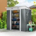 Outsunny - Abri de rangement extérieur 6 pi x 4 pi avec portes coulissantes verrouillables et aérations - gris-Parois et toit en panneaux d'acier, résistants à la rouille et à la pluie  
