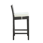 Modway - Lift Terrasse extérieure Tabouret de bar - Espresso Blanc - Ensemble de 2-Rotin synthétique résistant aux UV