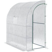 Outsunny - Serre adossée d’extérieur 7 pi x 3 pi x 7 pi-Notre produit est une excellente option si vous cherchez un moyen de prolonger votre saison de culture et de protéger vos plantes  
