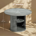 HOMCOM - Table basse ronde 31,5 po avec rangement - gris-Les patins en feutre protègent le sol et stabilisent sur les surfaces irrégulières