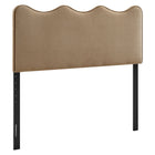 Modway - Athena Velours de performance résistant aux taches Tête de lit Queen size, Taupe-Velours de performance résistant aux taches