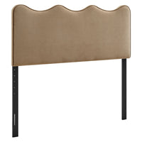Modway - Athena Velours de performance résistant aux taches Tête de lit Queen size, Taupe-Velours de performance résistant aux taches