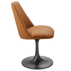 Modway - Lippa Salle à manger pivotante Cuir végane Fauteuil d’appoint - Black Tan-Anneau en plastique en caoutchouc pour la protection des planchers