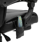 Vinsetto - Chaise de bureau de massage avec vibrations 6 points et repose-pieds - noir-Massage avec télécommande filaire, avec poche latérale de rangement