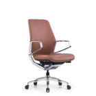 DecentLiving - Chaise de bureau à hauteur standard - Marron-Système de corps en aluminium coulé robuste