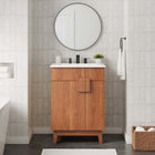 Modway - Miles 24" Vanette de salle de bain - Noyer blanc-Découpe de plomberie