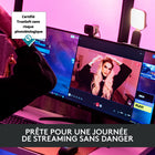 Logitech Litra Glow Premium Lumière LED Streaming avec TrueSoft pour PC/Mac - Graphite-Liberté de placement de la lumière : Support d'écran à 3 voies, hauteur, inclinaison et rotation réglables pour un positionnement précis de la lumière sur votre PC ou ordinateur portable