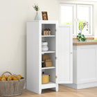HOMCOM - Armoire de cuisine avec étagères réglables et porte simple pour salle à manger - blanc-Panneau de particules laminé pour un entretien facile 