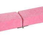 Soozier - Poutre d’équilibre pliable 7 pi, rose-Profil bas et surface en suède antidérapante réduisant les risques lors des chutes sur un tapis