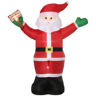 Outsunny - Père Noël gonflable de 2 - 4 m tenant un panneau lumineux de bénédictions - rouge-Le Père Noël, qui tient un léger signe de bénédiction gonflable, rassemble une exposition de Noël cohésive 