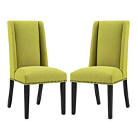 Modway - Baron Tissu Chaise à manger Ensemble de 2 - Herbe de blé-Fauteuil d’appoint moderne élégant