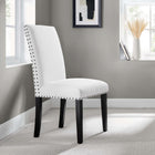 Modway - Parcel Restauration Tissu rembourré Fauteuil d’appoint - Blanc-Touches de moulures de tête de clous