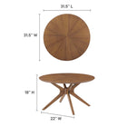 Modway - Crossroads Manche Bois Table basse - Noyer-Hévéa et MDF