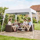 Outsunny - Tente auvent d'extérieur pliante 8 pi l x 8 pi L avec sac - Blanc-Facile à plier et à déplier grâce à un design pop-up