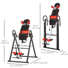 Soozier - Table D’Inversion Pliable Avec Ceinture De Sécurité - Réglable À 20°/40°/60° - Rouge-Design ergonomique pour vous aider à faire de l'exercice plus confortablement  