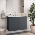 Modway - Bryn Support mural de 36" Vanette de salle de bain - Gris blanc-Construction en mélamine et panneaux de particules