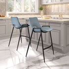 Zuo - Desi Tabouret de comptoir - Azure Gris - Ensemble de 2-Dimensions: 20,7 po L x 20,3 po L x 35,6 po H