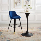 Modway - Adorn Performance Velvet Tabouret de bar - Marine-Rembourrage en velours polyester Performance