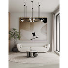 Manhattan Comfort - Table basse Laurel moderne et glamour 80 cm (31,49 po) - Noir-Magnifique plateau de table en pierre frittée