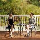 Outsunny - Ensemble de Bistro de Patio 3 Pièces, Table Basse avec Trou pour Parasol, Brun-Pieds réglables et antidérapants pour l'équilibre et la protection du sol 