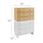 Modway - Nolia Bloc de couleur à 6 tiroirs Coffre commode, Chêne Blanc-Six tiroirs de rangement à glissement complet